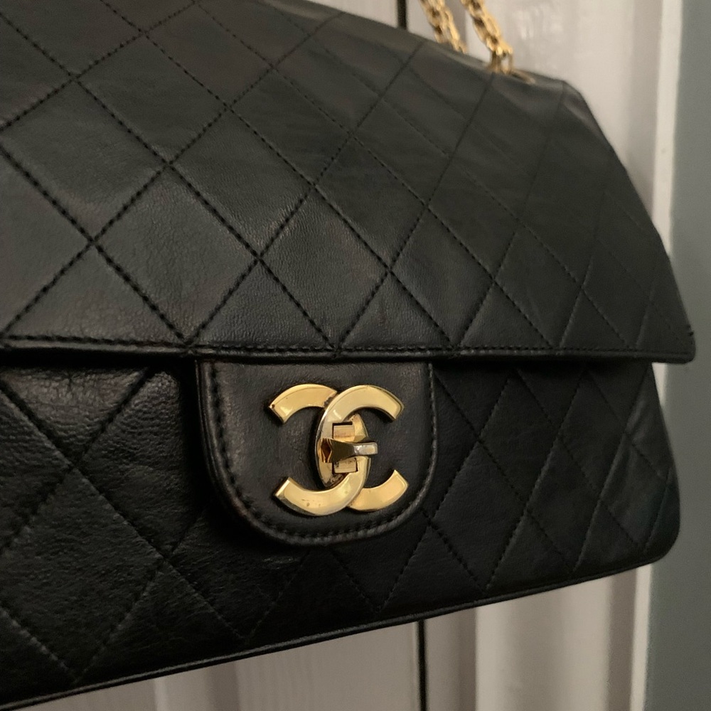 Vintage Chanel Flap Bag 24k gold plated
